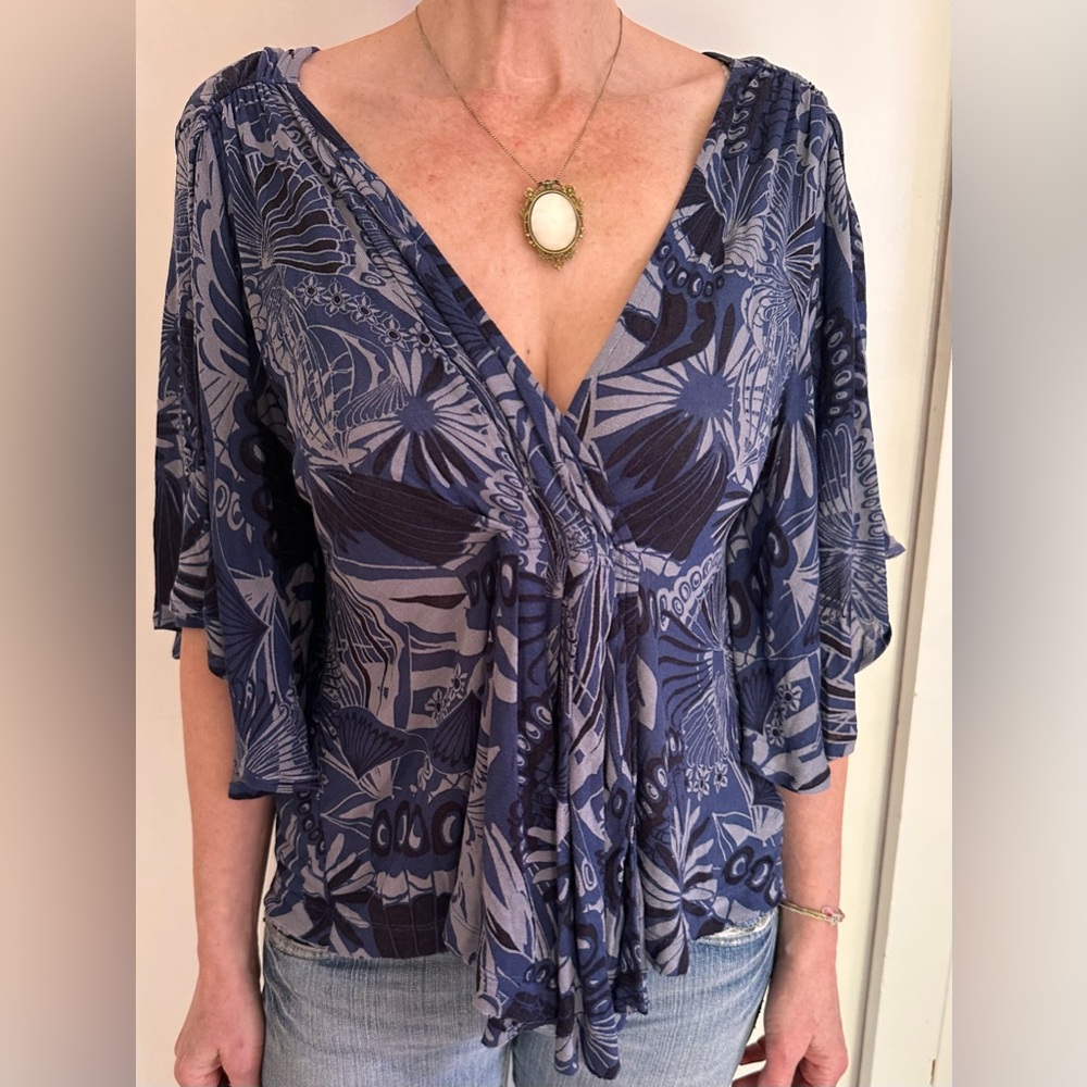 Free People Boho Draped Blouse (Never Worn)
